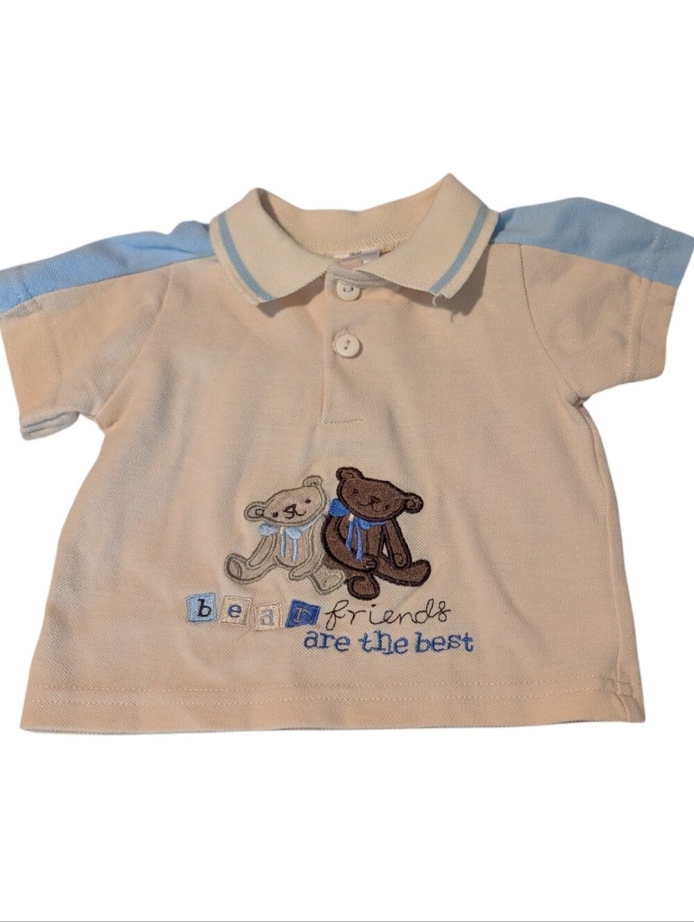 Fisher Price Vintage‎ Baby Infant Embroidered Bear Polo Top 3/6 Months